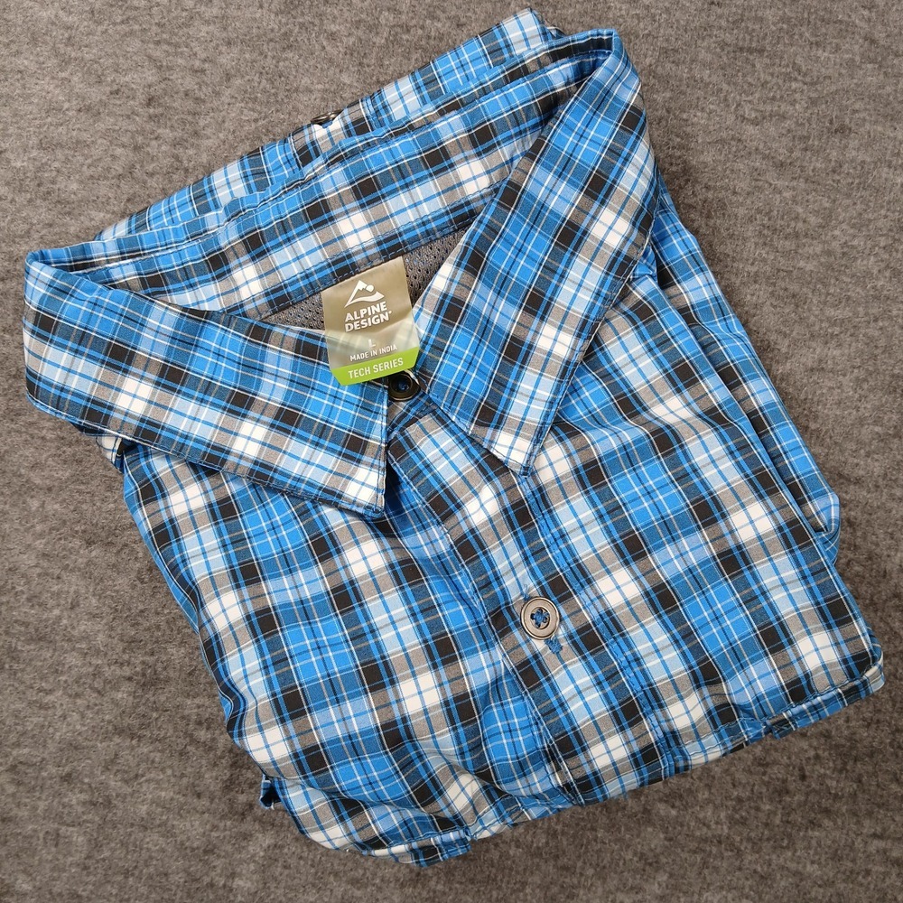 Alpine Design Tech Series‎ Button Up Shirt Men's L Outdoor Fishing Vented Hiking